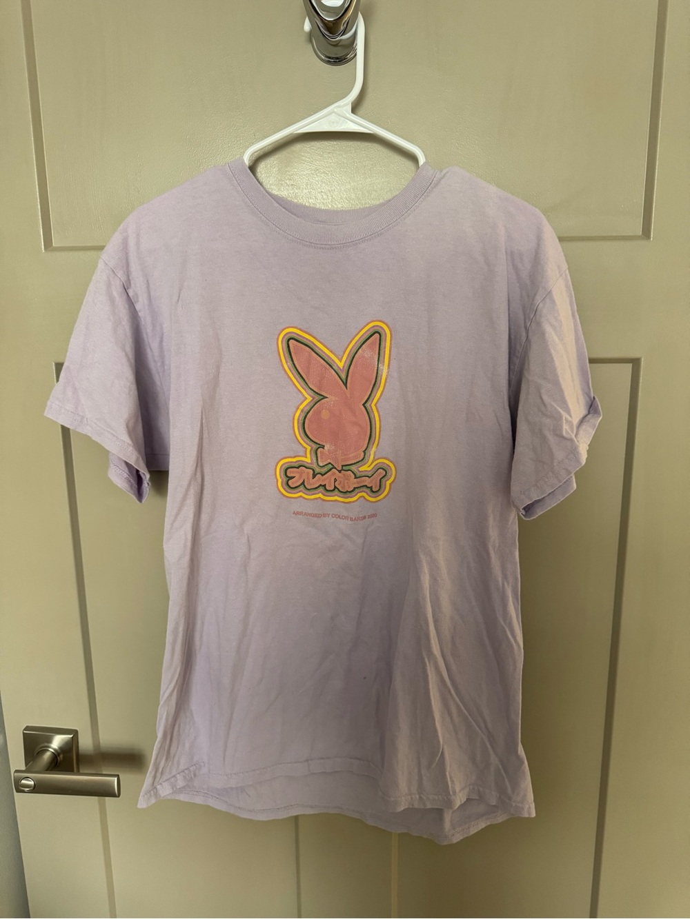 PLAYBOY Lavender Short Sleeve Tee with Pink Bunny Logo
